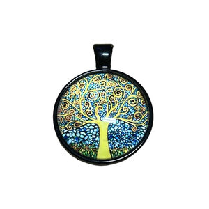 Women's Unbranded Tree of Life Pendant Necklace One Size Black Yellow